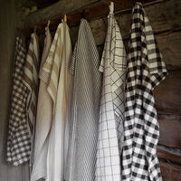 Rutete kjøkkenhåndkle, brun/hvit