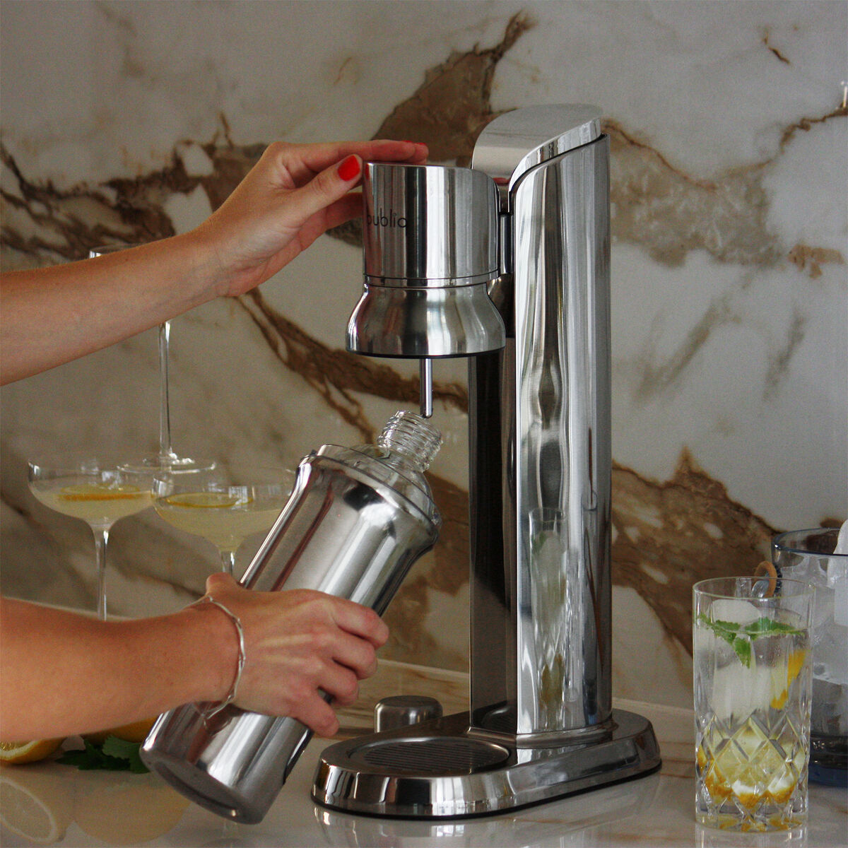 Bubliq Kullsyremaskin, rustfritt stål