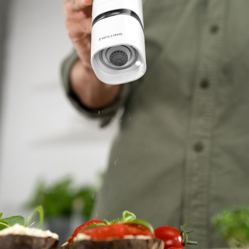 elektriskt kryddkvarnsset 21 cm, svart/vit