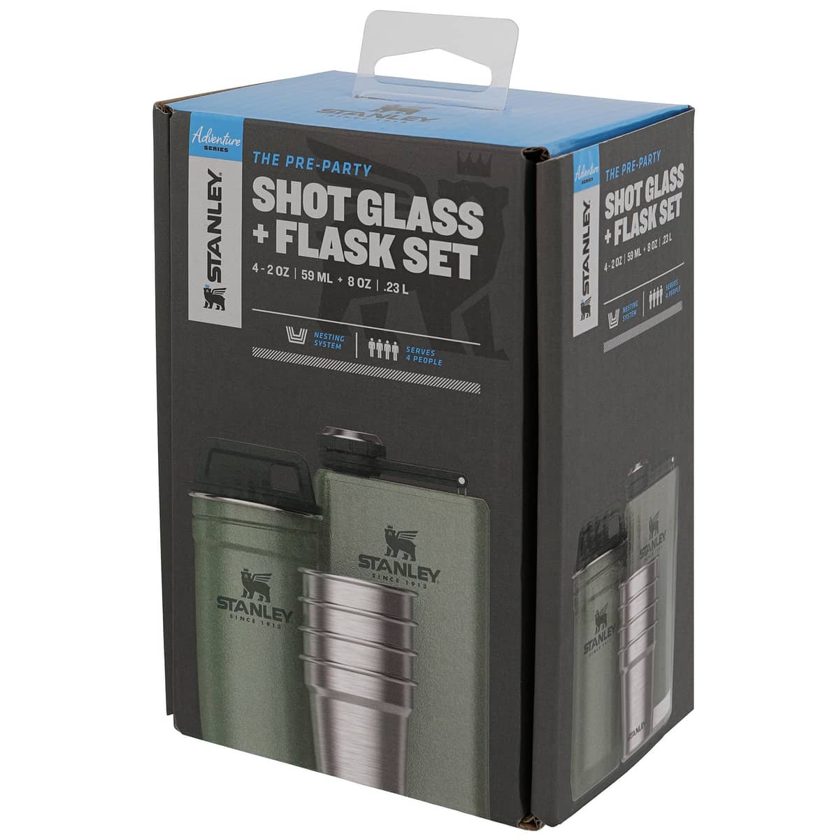 The Pre-Party Shotglass + flask set, grön