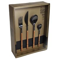 Sushi Anniversary bestickset 24 delar, svart/teak