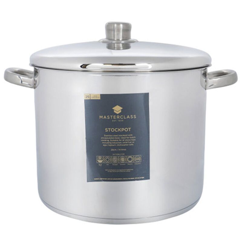 Gryde med låg 14 liter, rustfrit stål