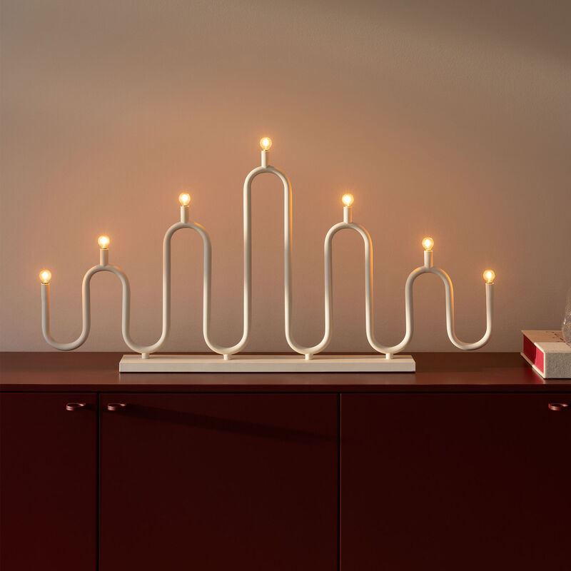 Globen Lighting Noel 7 adventsljusstake, vit