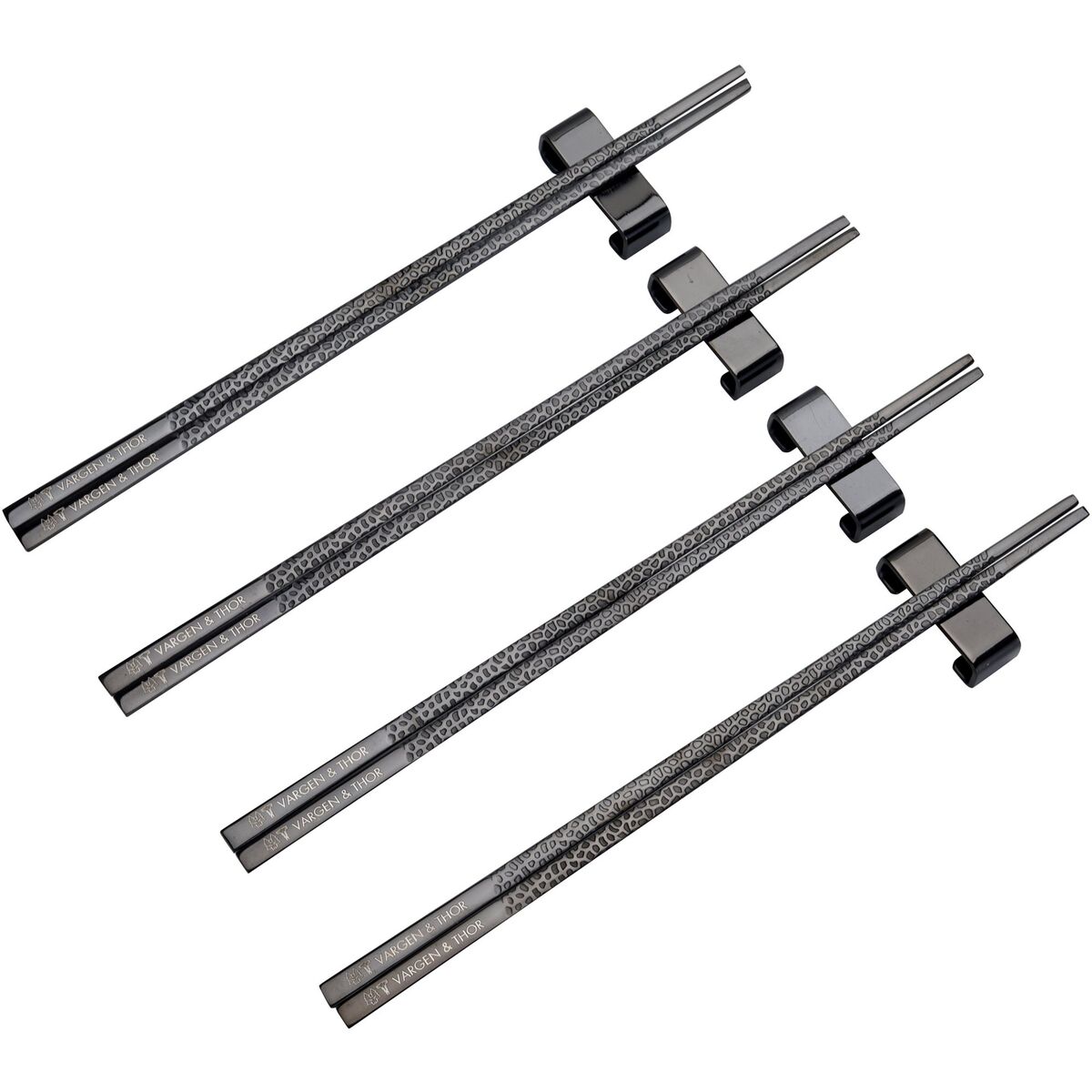 Spisepinde 4 par, onyx