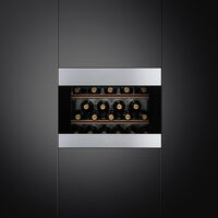 Classic sisäänrakennettava viinikaappi 45 cm 20 pulloa, ruostumaton teräs