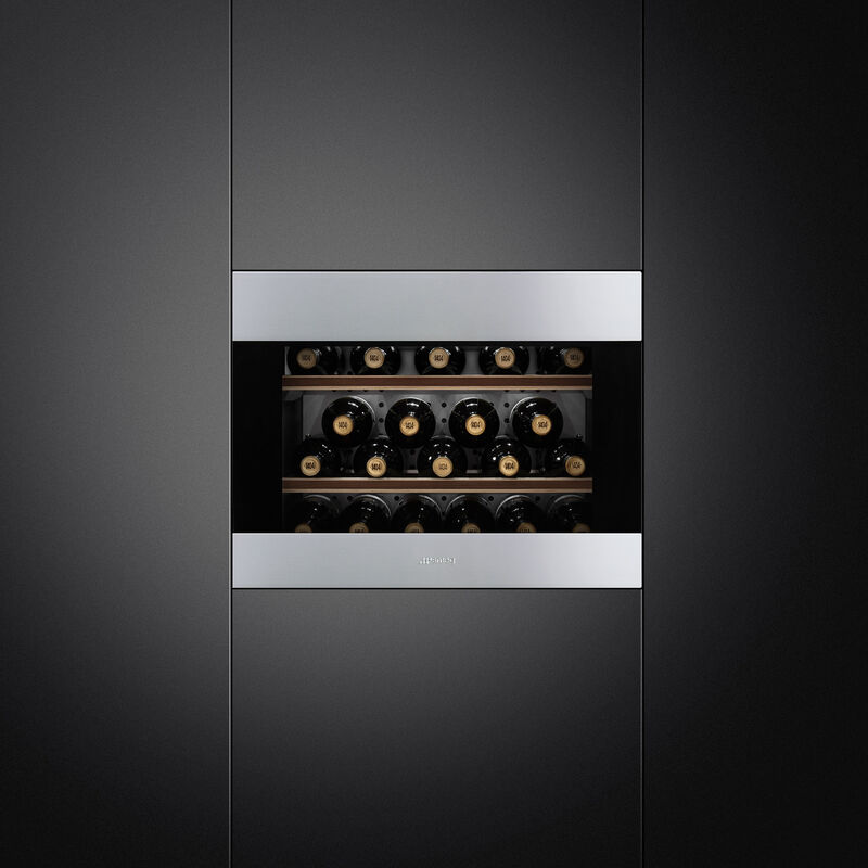 Classic inbyggbar vinkyl 45 cm 20 flaskor, rostfritt stål