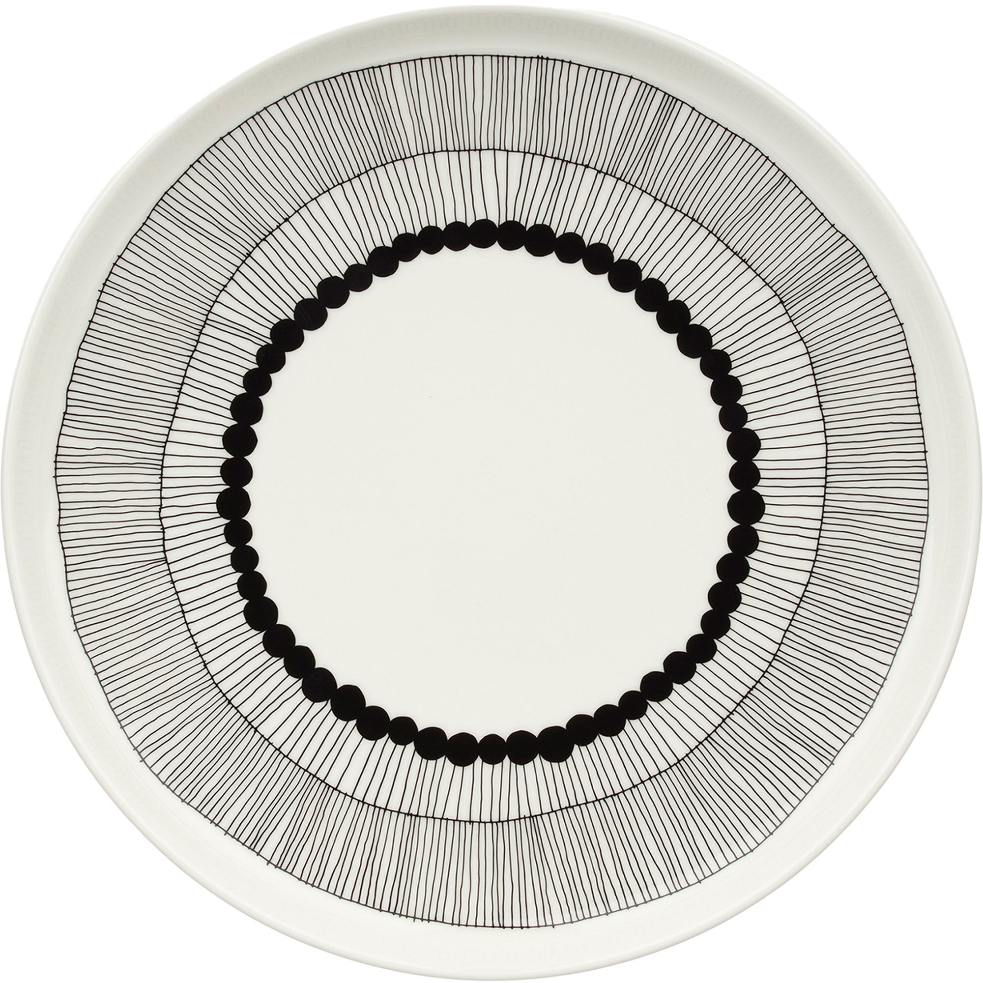 Marimekko Siirtolapuutarha tallerken 25 cm, sort/hvid