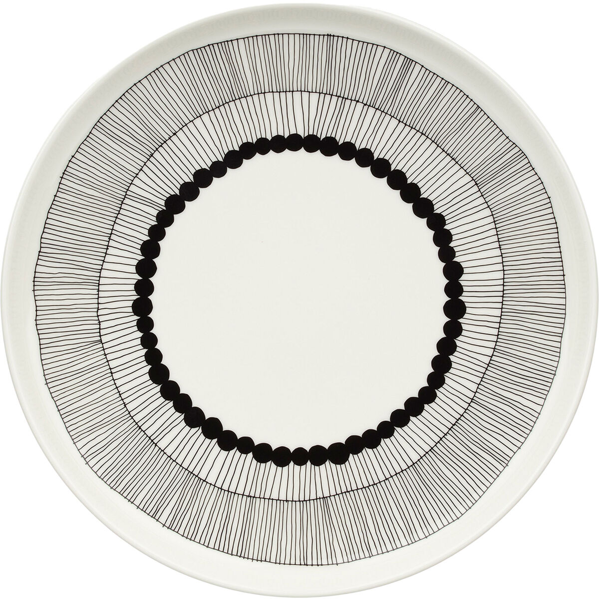 Siirtolapuutarha tallrik 25 cm, svart/vit