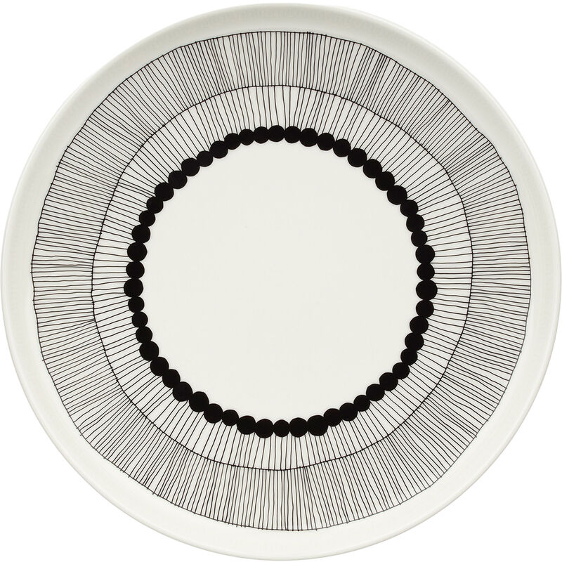 Siirtolapuutarha tallerken 25 cm, sort/hvid