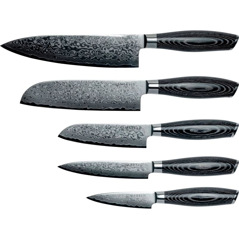 Knivset, 5 knivar, svart