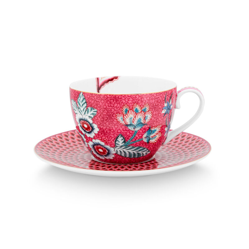 PIP Studio Flower Festival cappucinokopp 2-pakning, rosa