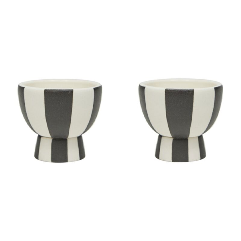 Toppu munakuppi 2 kpl, valkoinen/musta