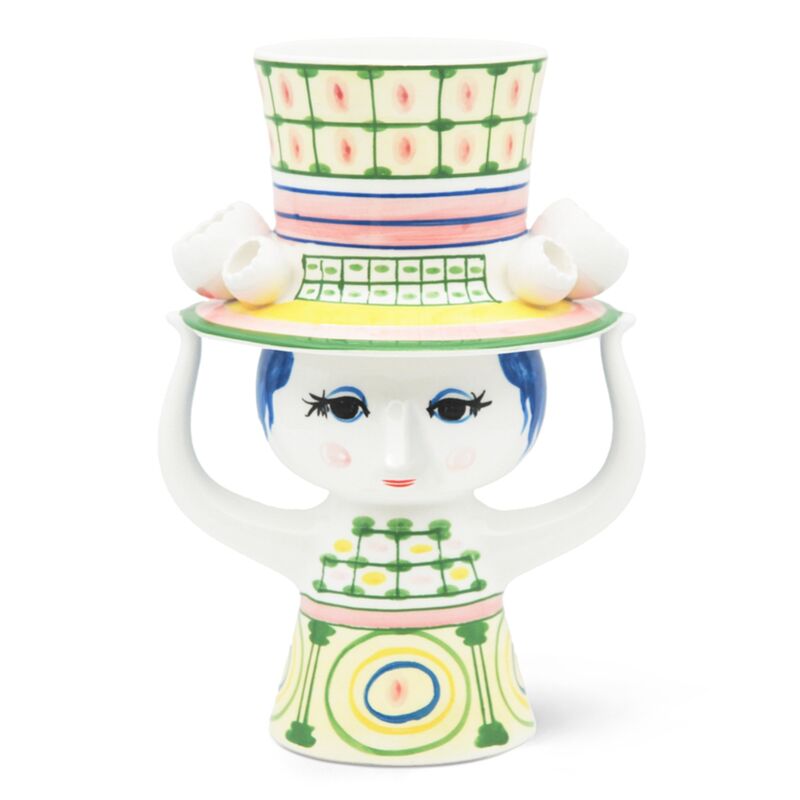 Lady with hat vase 24,5 cm, grønn