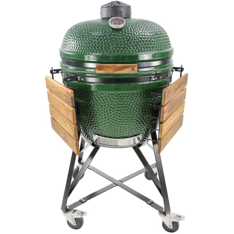 Maxi kullgrill, grønn + grillmesterens rotisserie og pizzaovn