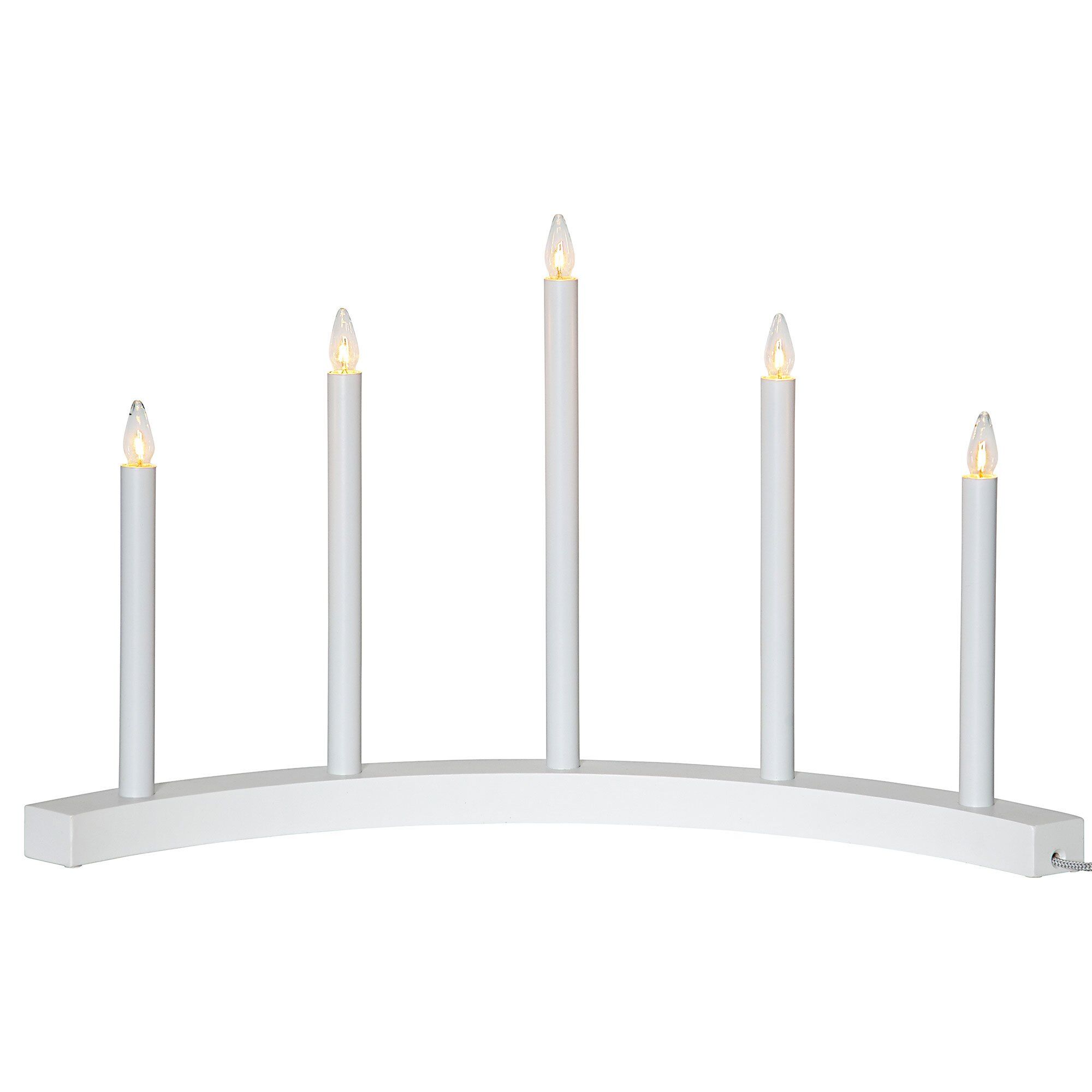 Accent Lysestake 5 lys, Hvit