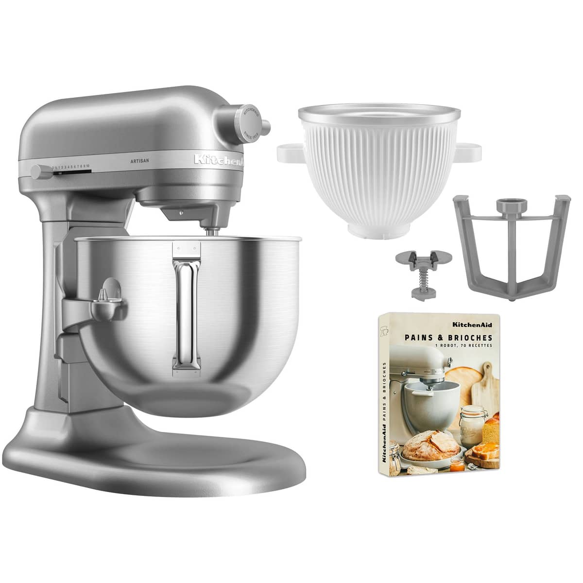 Artisan 5KSM70SHXE köksmaskin 6,6 liter + 5KSMICM Ice Cream Maker, contour silver
