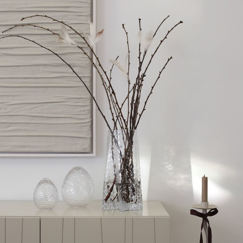 Gry æg påskepynt 16 cm, clear