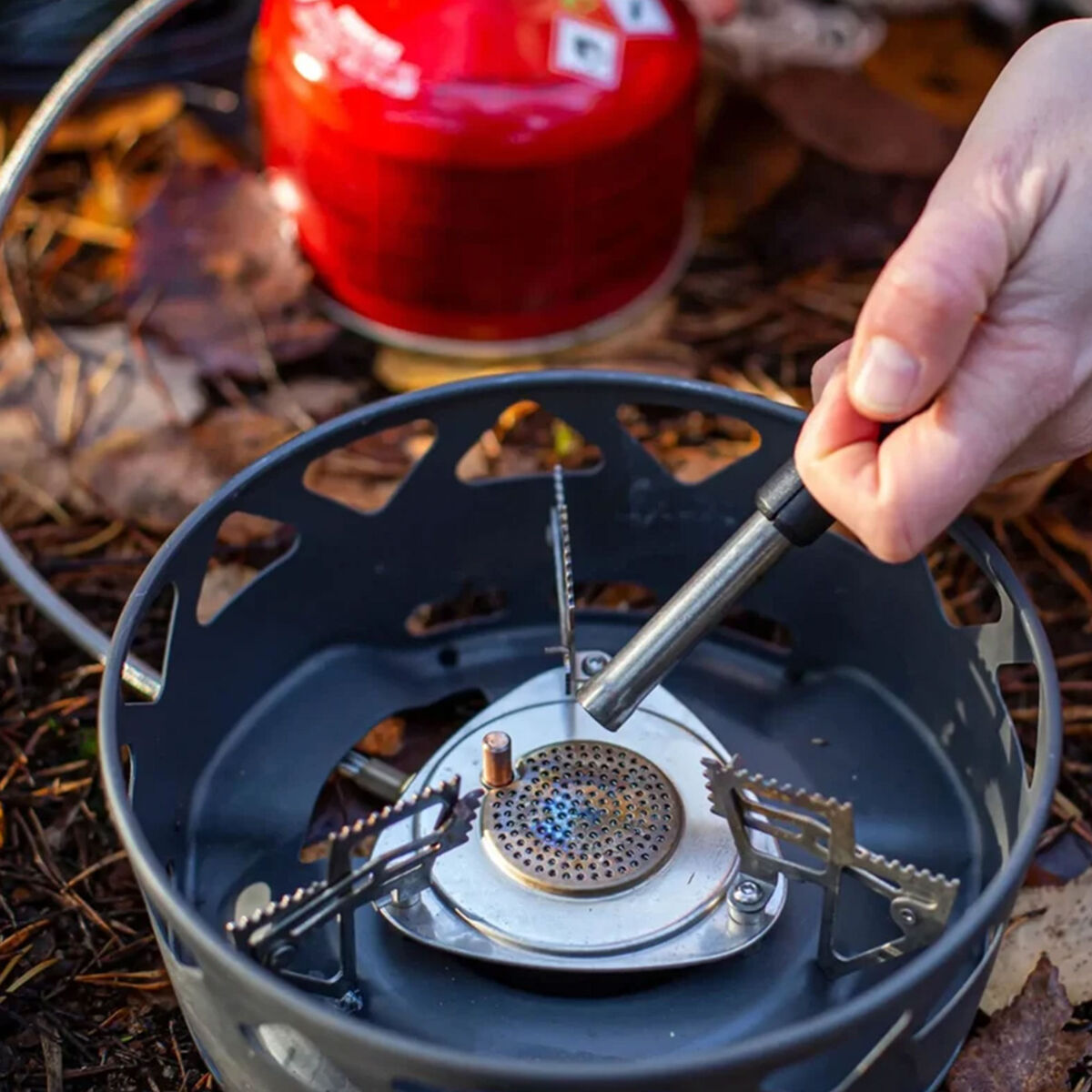 PrimeTech Stove Set II -kaasukeitin 2 × 1,3 litraa, harmaa
