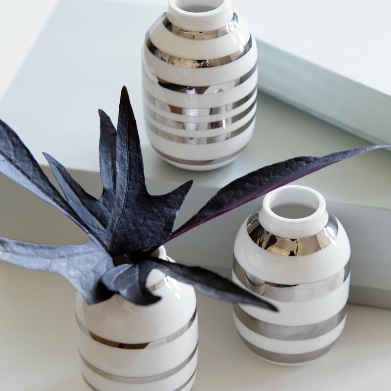 Omaggio Vase Miniatyr 3-pk 80 mm Sølv