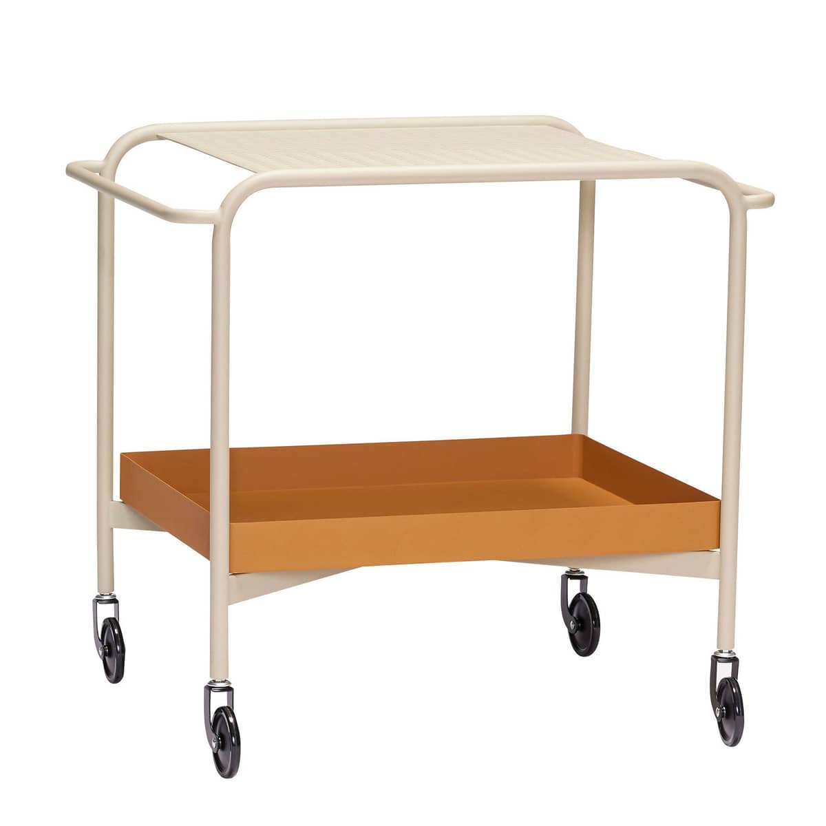 Push serveringsvagn, sand/brun