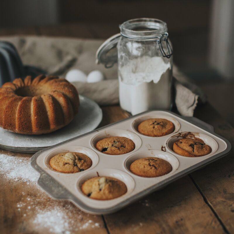 Cookie muffinsform 6 st, silikon/rostfritt stål