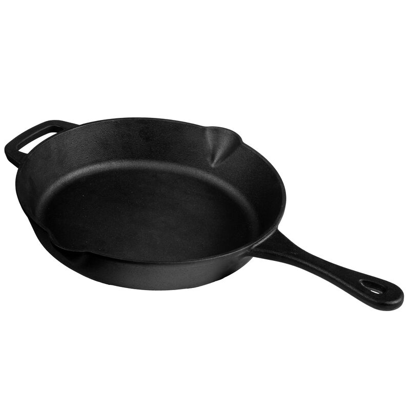 Støpejernssett, stekepanne + gryte + lokk