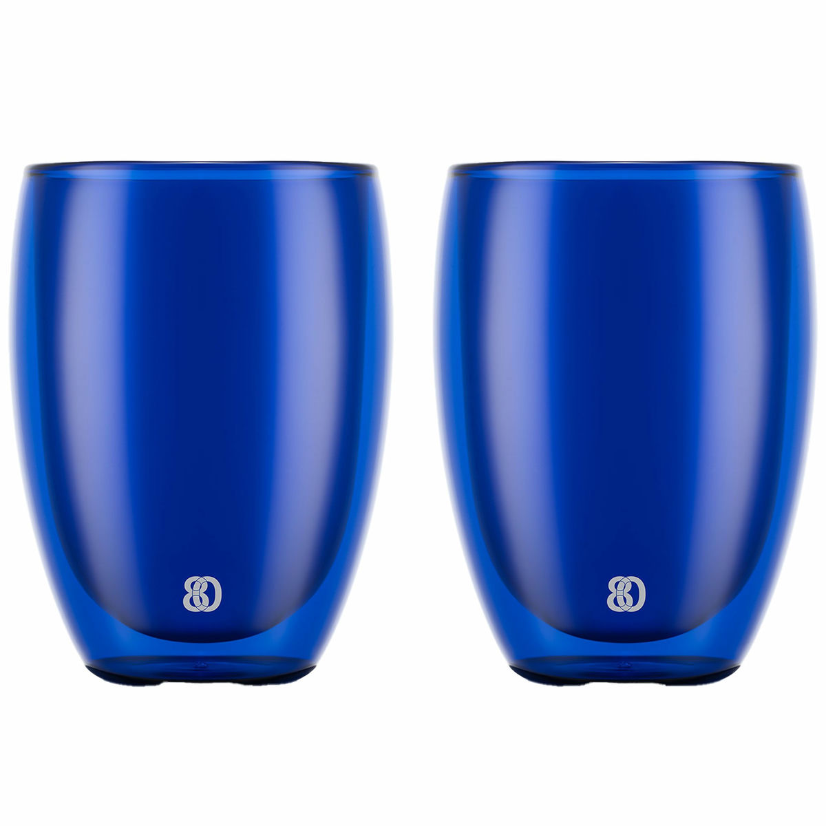 PAVINA dobbeltsidet glas 35 cl, blå, 2 stk.