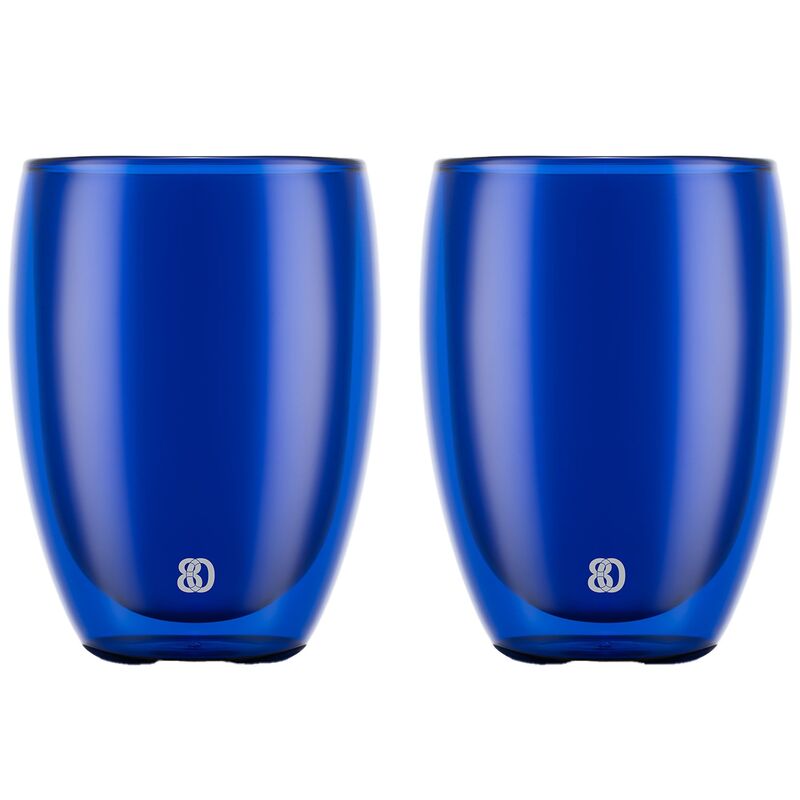 PAVINA dobbeltsidet glas 35 cl, blå, 2 stk.