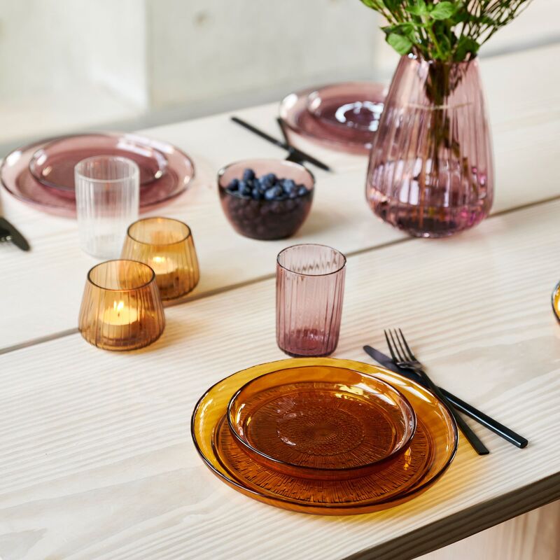 glastallrik 25 cm, bärnsten