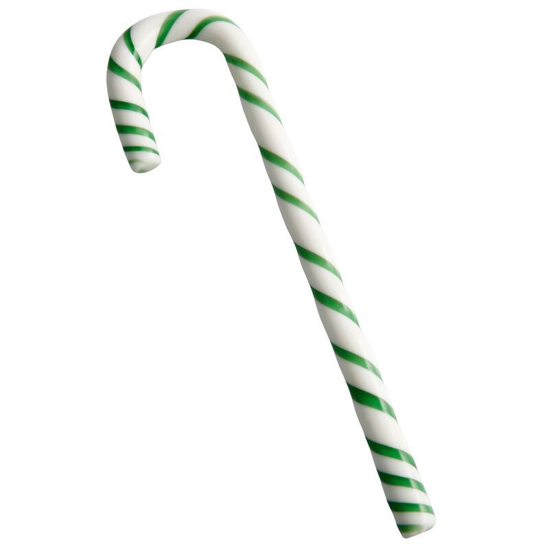 Polka glasdekoration, 17 cm, hvid/grøn