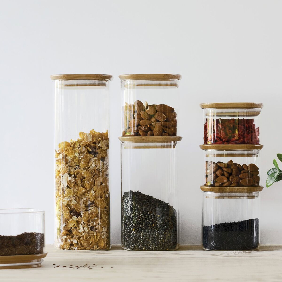 Lasipurkki bambukannella 2200 ml