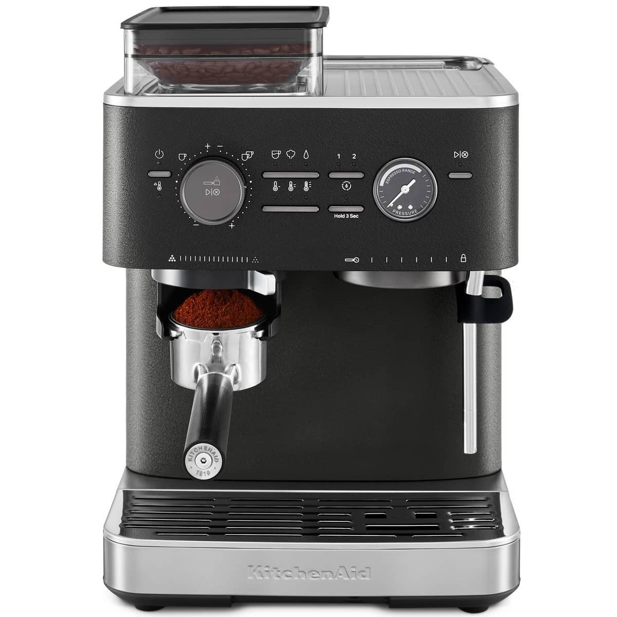 Espressokone kahvimyllyllä, cast iron black