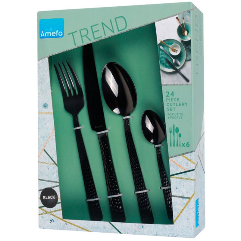 Felicity bestiksæt 24 dele, rustfrit stål sort