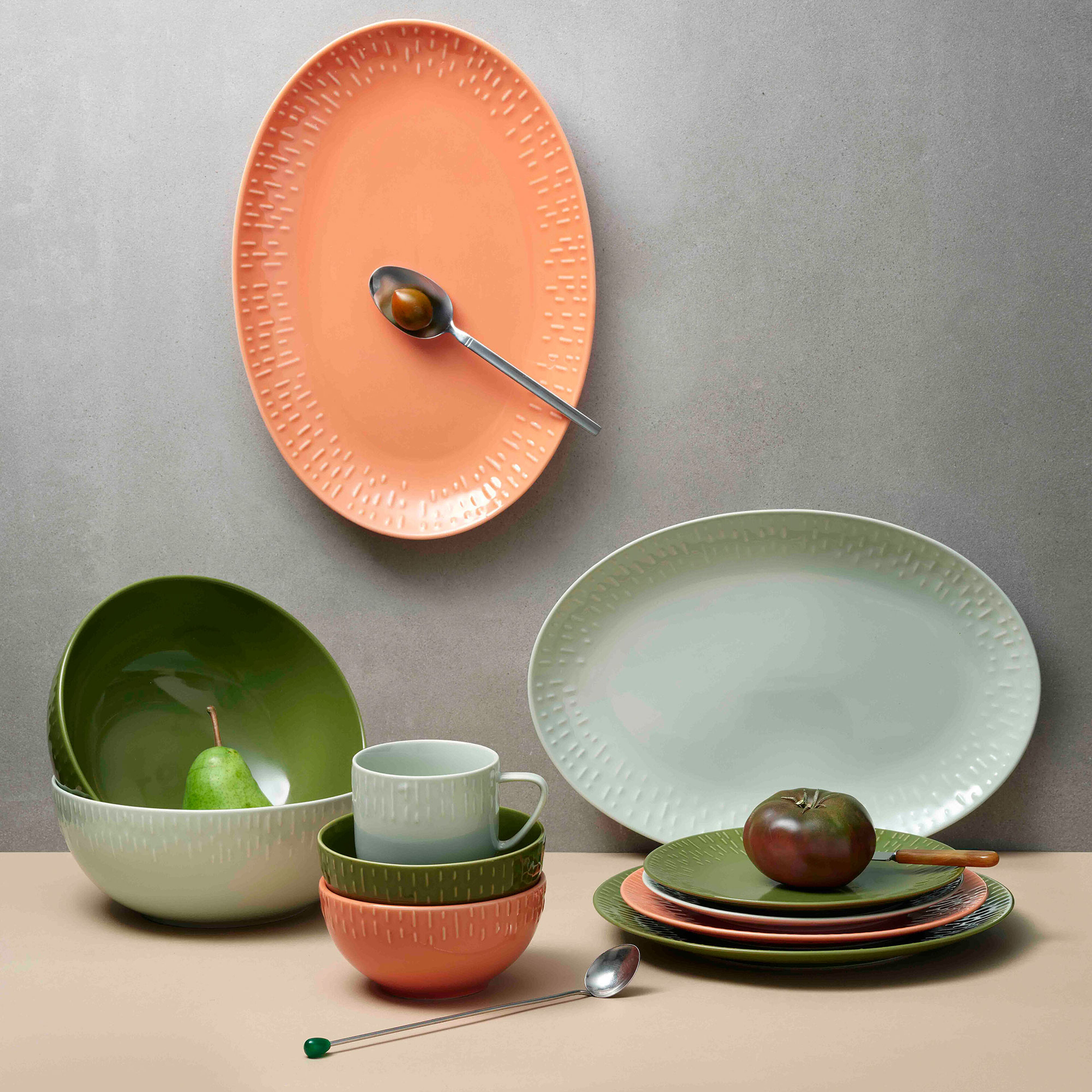 Confetti soikea vati 36 × 25,5 cm, pistachio