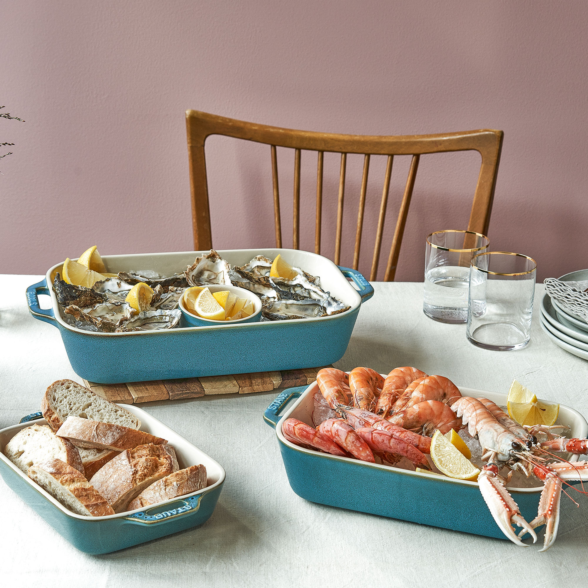 Ugnsfasta formar 3 st, turkos