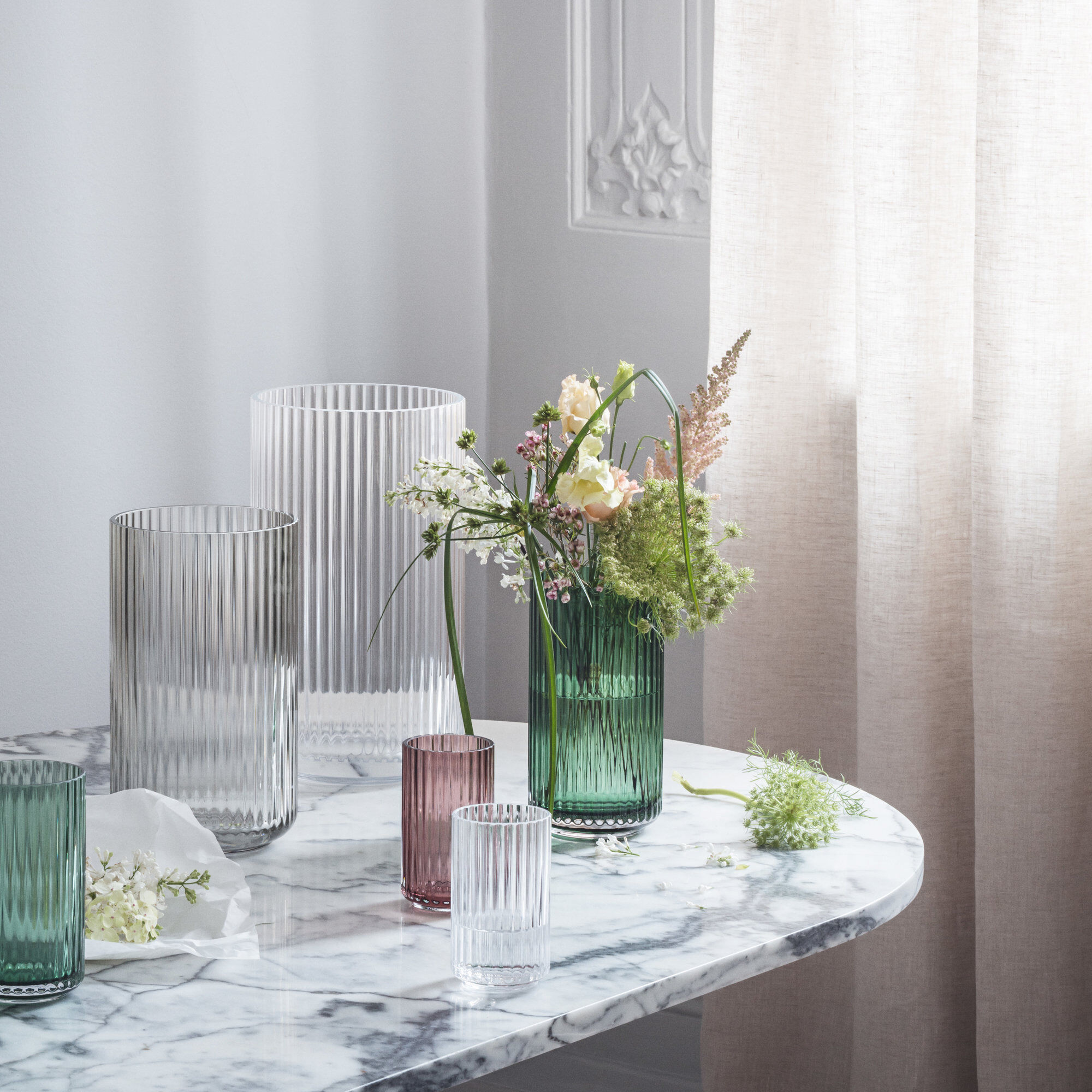 Alternativ bild 1 för Lyngby Porcelæn Lyngbyvasen 15 cm., glas - Copenhagen grön