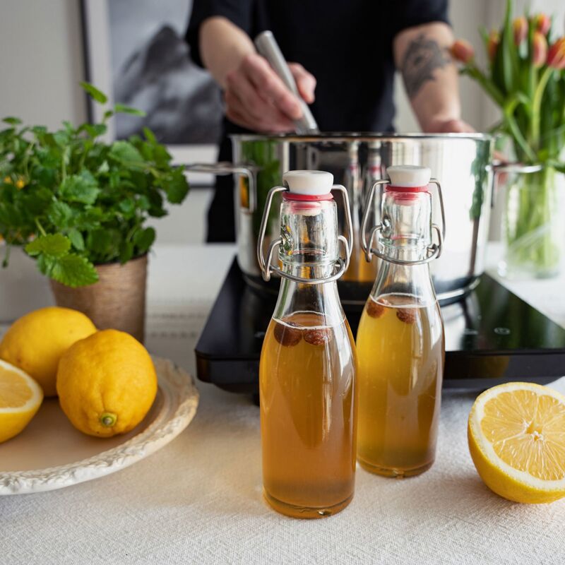 Glasflaske med patentlåg 1 liter