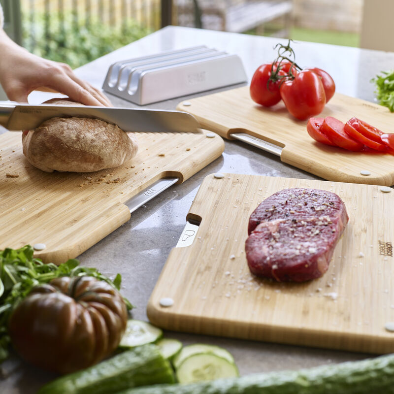 Joseph Joseph Nest Bamboo skjærefjølsett, 3 deler med stativ