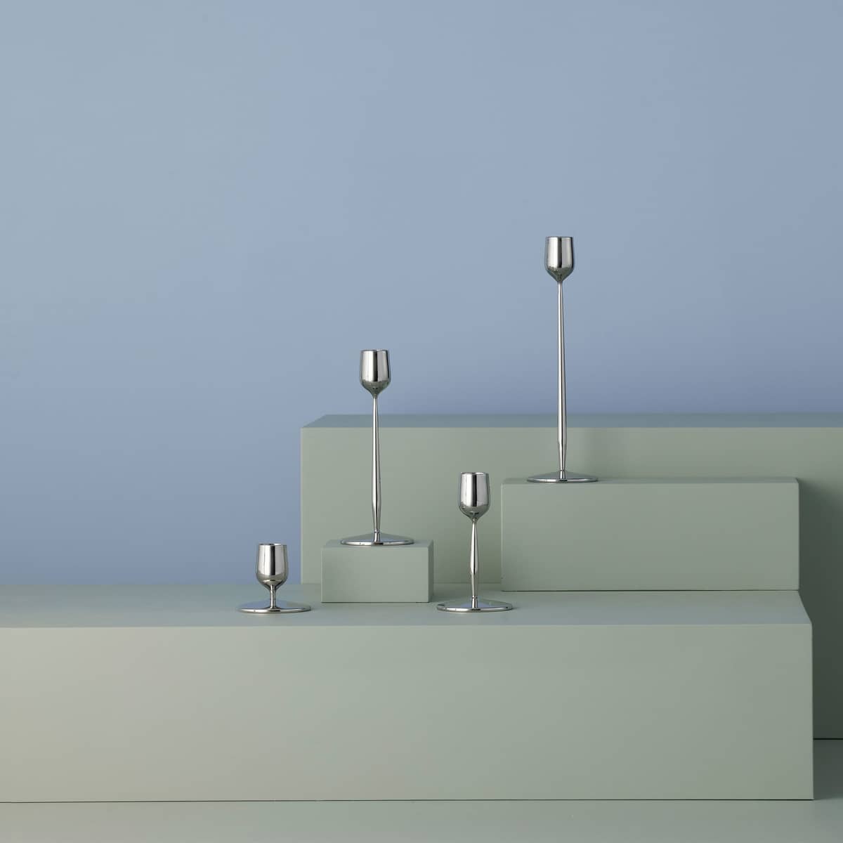 Dorotea ljusstake 7x18 cm, blankt stål