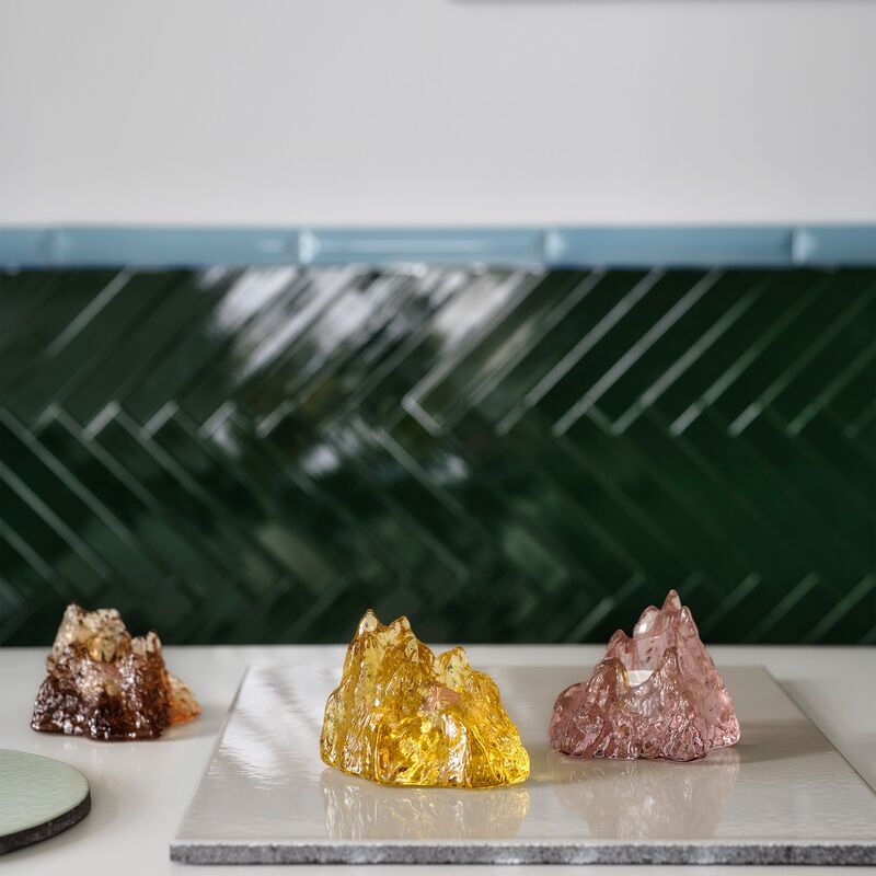 The Rock ljuslykta 9 cm, bärnsten