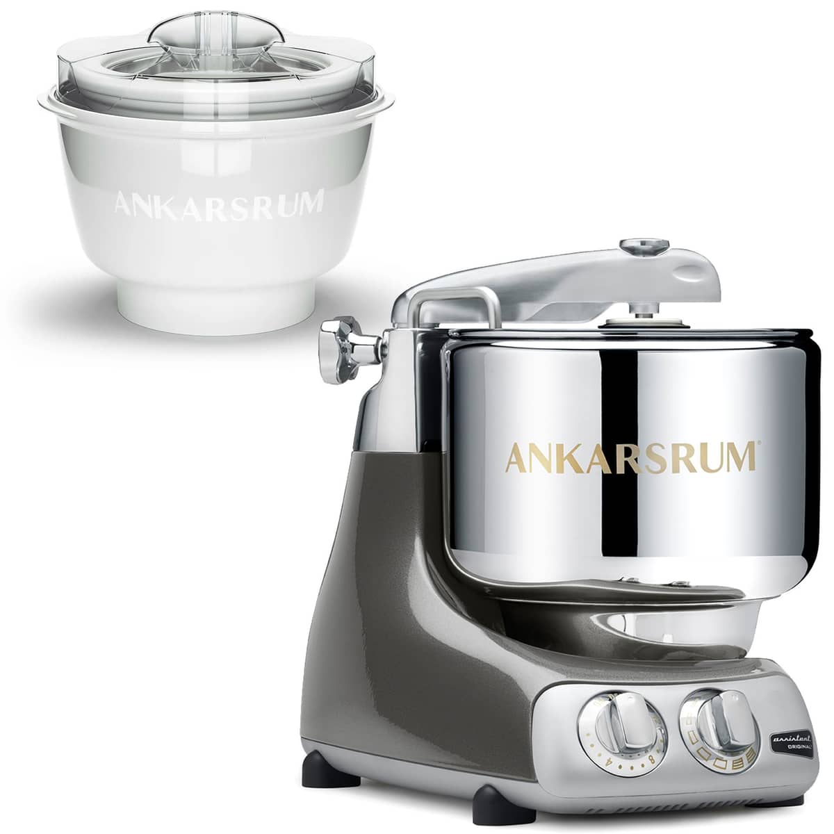 AKM 6230 köksmaskin med glassmaskin, black chrome