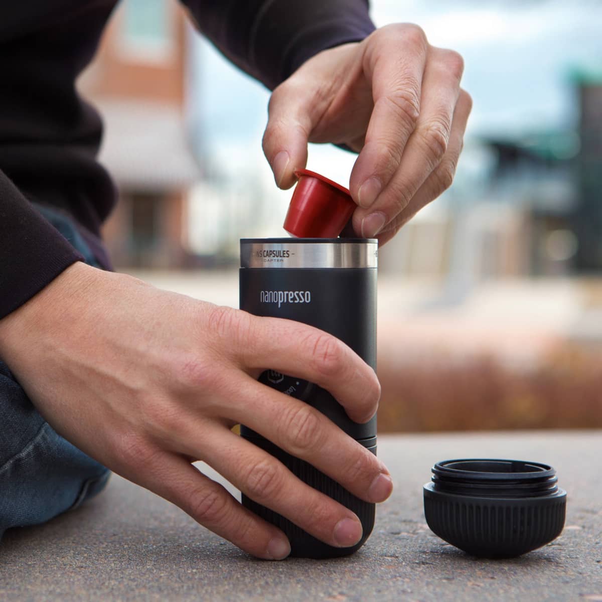 Nanopresso espressobrygger + Nespresso Adapter, grå