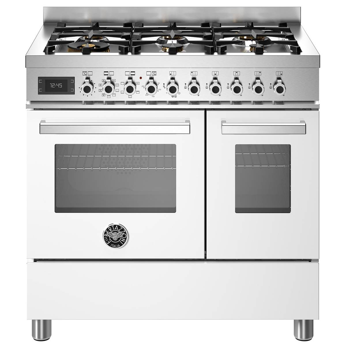 PRO96L2EBIT Professional gaskomfur med dobbeltovn, 90 cm, hvid