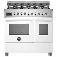 PRO96L2EBIT Professional gaskomfur med dobbeltovn, 90 cm, hvid