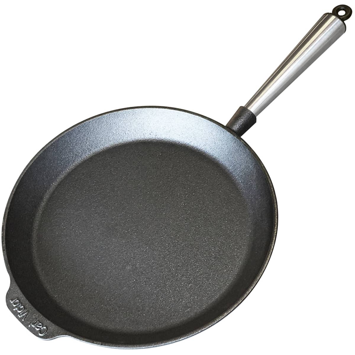 Stekepanne i støpejern 28 cm, stålhåndtak