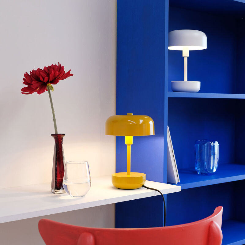 Dyberg Larsen Haipot portabel LED-bordslampa, vit