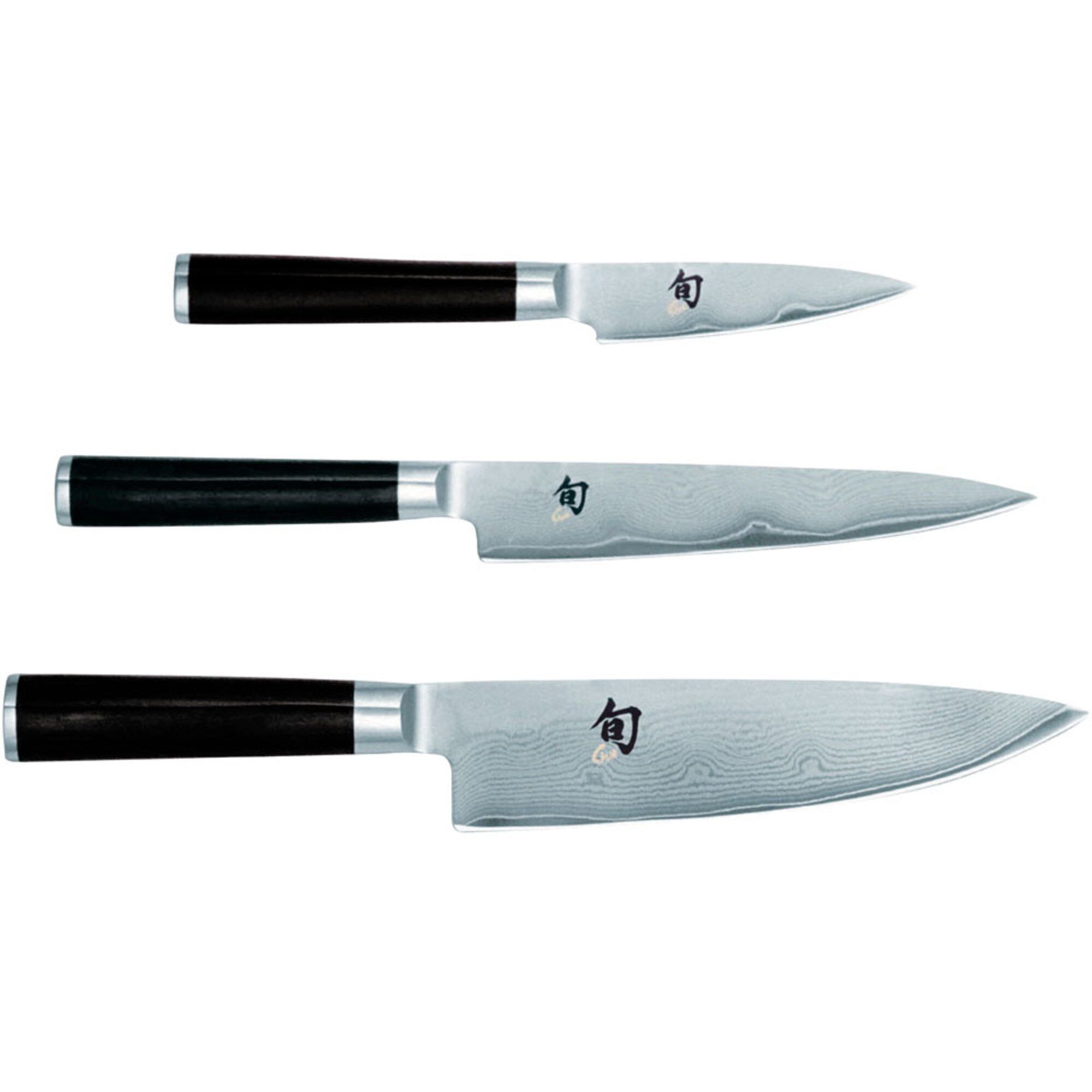 KAI Kai Shun Classic knivsett 3 deler Krom-svart