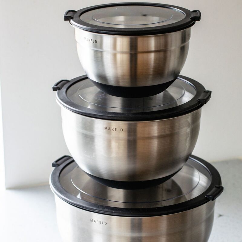 Boller i rustfritt stål, 3 stk