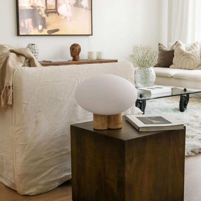 Mammut pöytälamppu, 28 cm, travertiini