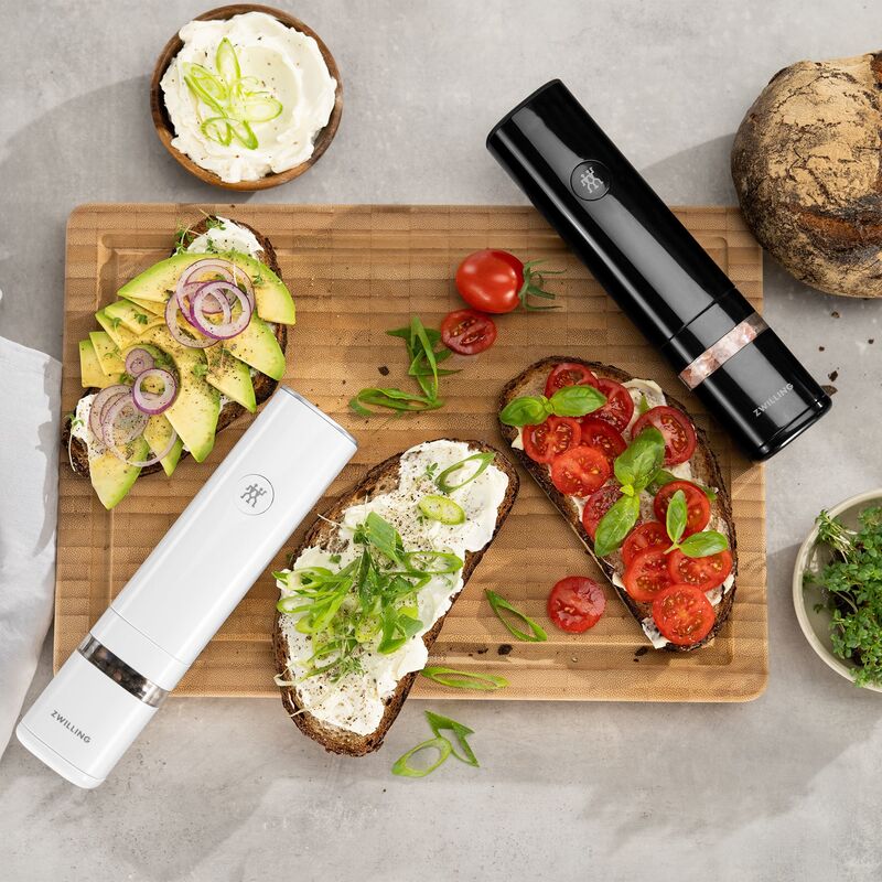 elektriskt kryddkvarnsset 21 cm, svart/vit